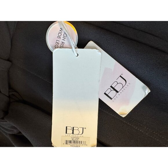 BBJ Soft Knit Crepe Stretch Wide Leg Size Large High Rise Black Stretch NWT - Picture 7 of 9